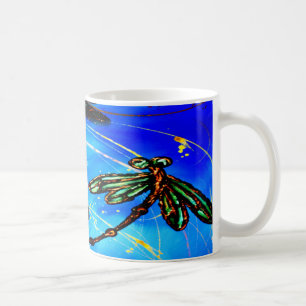 Dragonfly Flit Electric Blue Coffee Mug