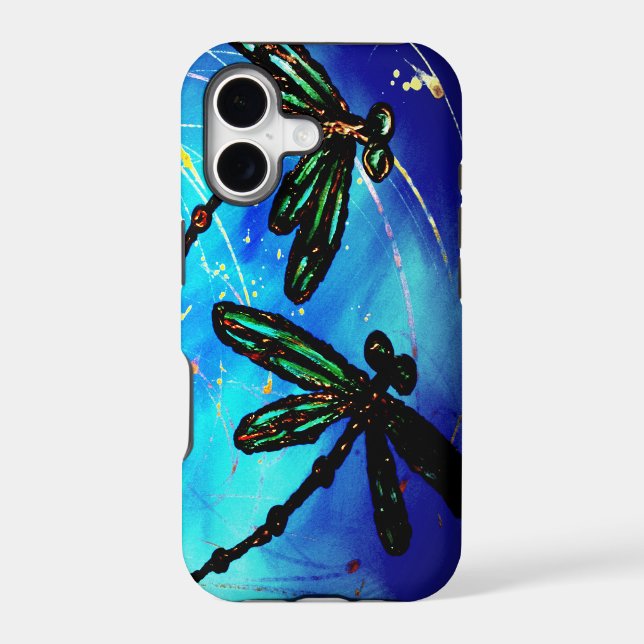 Dragonfly Flit Electric Blue Iphone Case (Back)