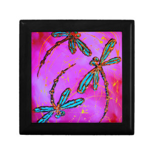 Dragonfly Flit Electric Pink Jewelry Box