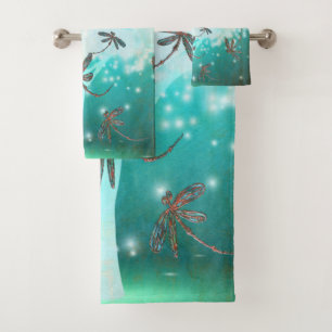 Dragonfly Flit Glow Tree Bath Towel Set