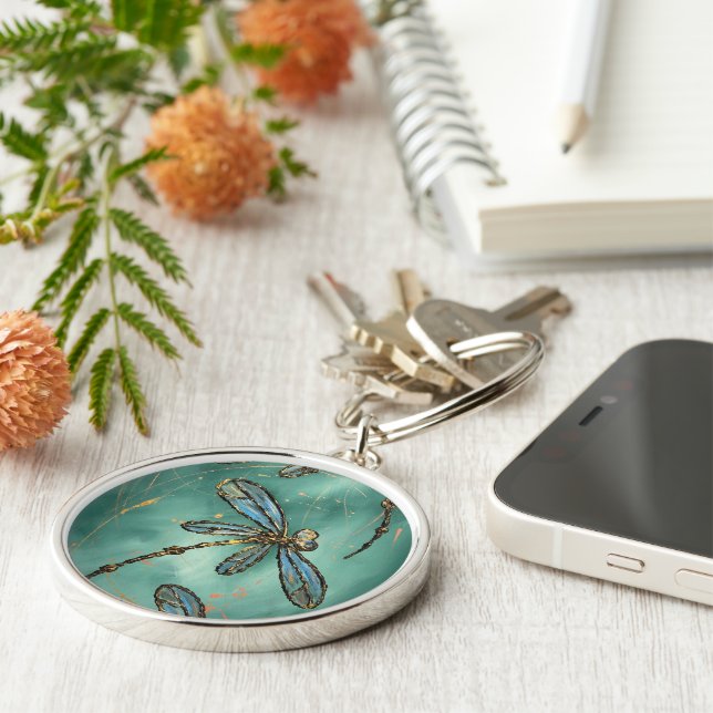 Dragonfly Flit Myrtle Green Keychain (Side)