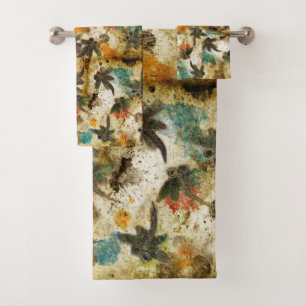 Dragonfly Flit Rustic Bath Towel Set