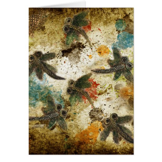 Dragonfly Flit Rustic Splash Cards (Front)