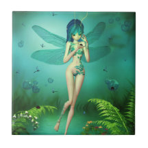 Dragonfly Flitters Ceramic Tile