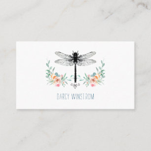 Dragonfly Floral Calling Card