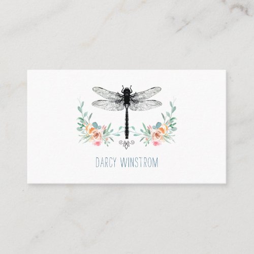 Dragonfly Floral Calling Card