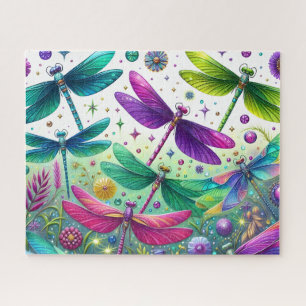 Dragonfly Floral Meadow Jigsaw Puzzle
