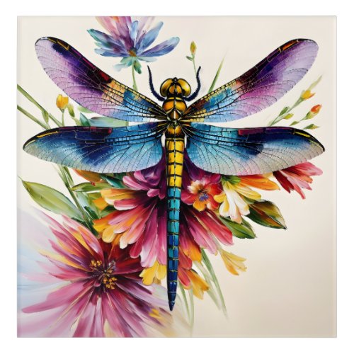 Dragonfly Floral Multicolor Art