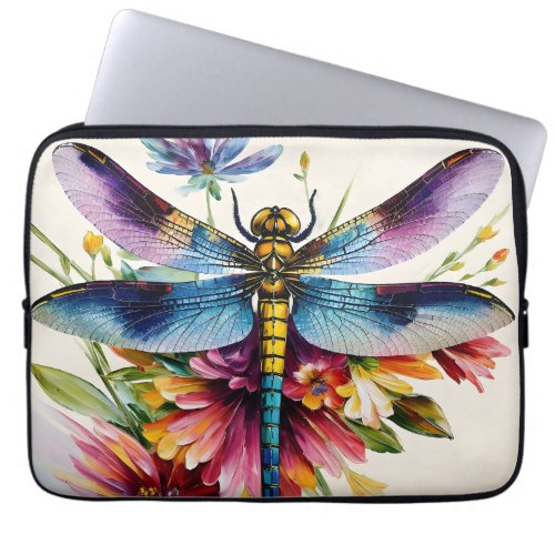 Dragonfly Floral Multicolor Art Laptop Sleeve