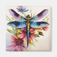 Dragonfly Floral Multicolor Art