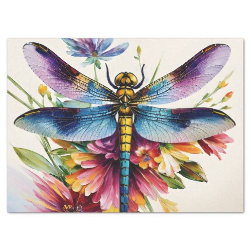 Dragonfly Floral Multicolor Art Tissue Paper