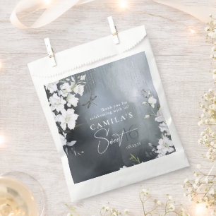 Dragonfly Floral Sweet 16 Thank You Blue ID1310 Favor Bag