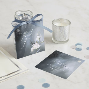 Dragonfly Floral Sweet 16 Thank You Blue ID1310 Favor Tags