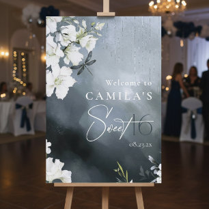 Dragonfly Floral Sweet 16 Welcome V2 Blue ID1310 Foam Board