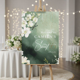 Dragonfly Floral Sweet 16 Welcome V2 ID1310 Foam Board