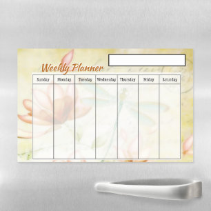 Dragonfly floral weekly planner magnetic dry erase sheet
