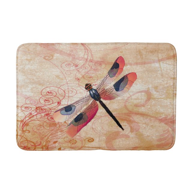 Dragonfly Flourish Bath Mat (Front)