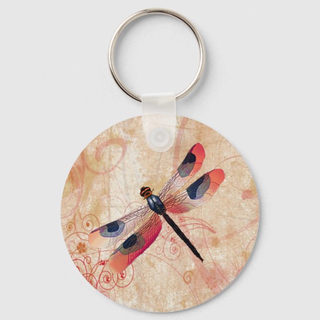 Dragonfly Flourish Keychain (Front)