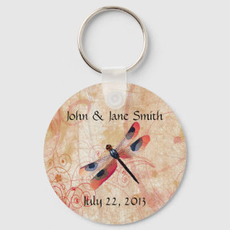 Dragonfly Flourish Wedding Favor Keychain