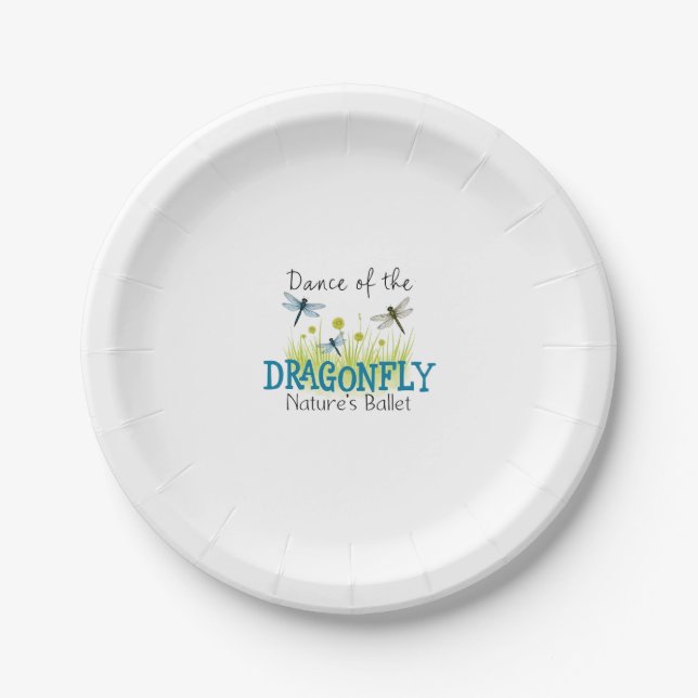 Dragonfly Flying Insect Lover Entomology Dragonfli Paper Plates (Front)