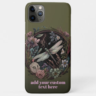 Dragonfly Flying Wildflower Cottagecore Custom iPhone 11 Pro Max Case