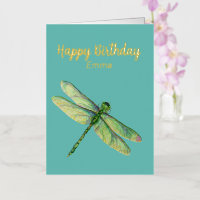 Dragonfly Folded Foil Birthday Card