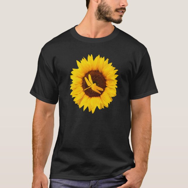 Dragonfly   For Women Men Swarm Nymph Sunflower T-Shirt (Front)