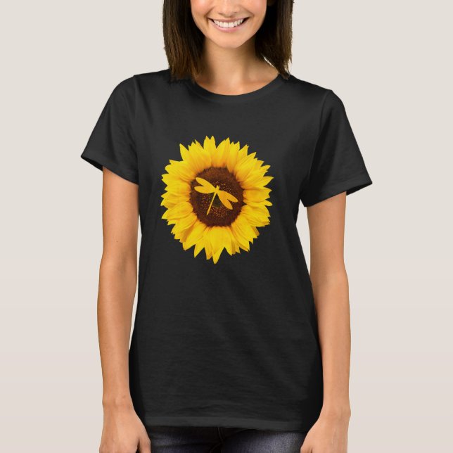 Dragonfly  For Women Men Swarm Nymph Sunflower T-Shirt (Front)