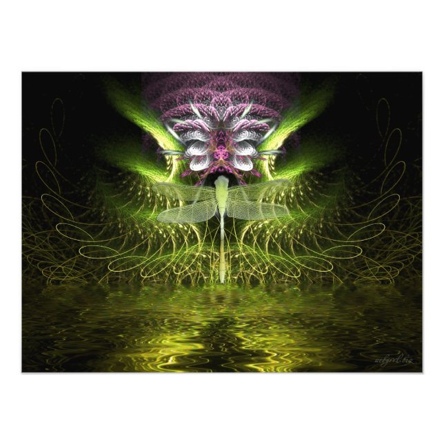 Dragonfly Fractal Magic Photo Print (Front)