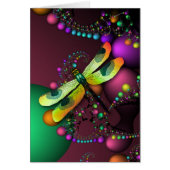 Dragonfly Fractals Card (Mardigras) (Front)