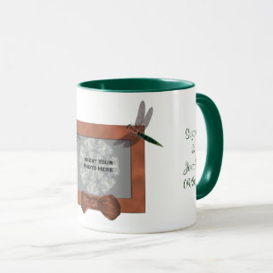 Dragonfly Frame Personalized Wedding Photo Mug