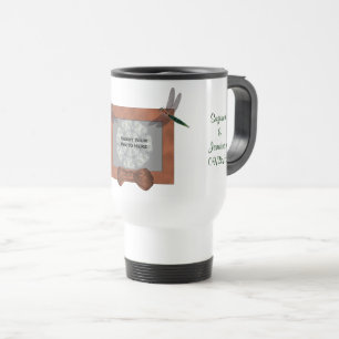 Dragonfly Frame Personalized Wedding Photo  Travel Mug