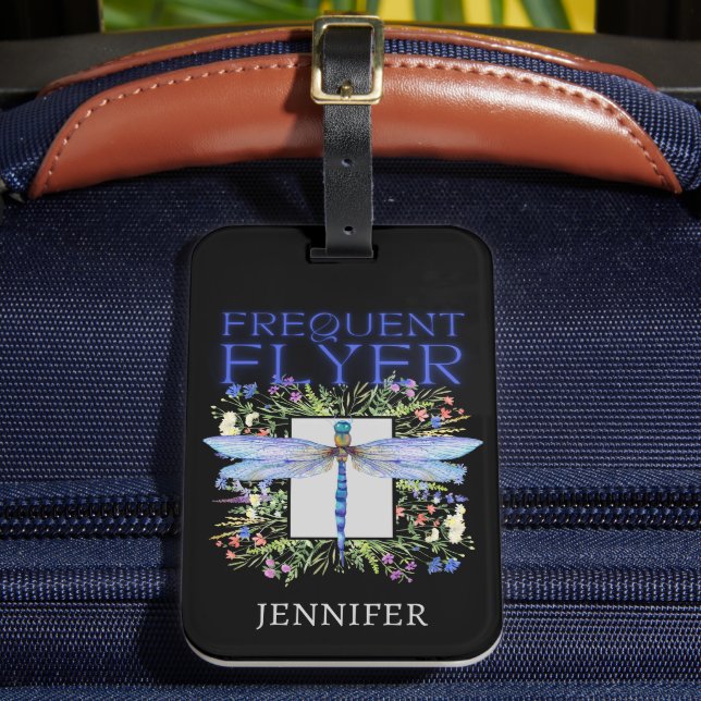 Dragonfly Frequent Flyer Personalized Luggage Tag (Front Insitu 2)
