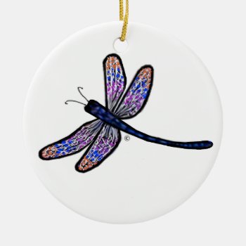 Dragonfly From Heaven Ceramic Ornament by AlwaysInMyHeart at Zazzle