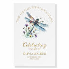 Dragonfly Funeral Memorial Welcome Sign