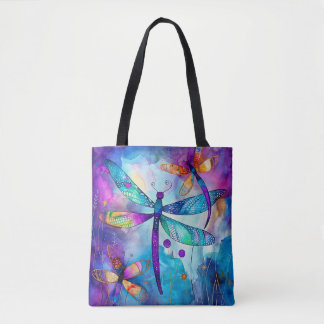 Dragonfly Garden Blues 1 Tote Bag