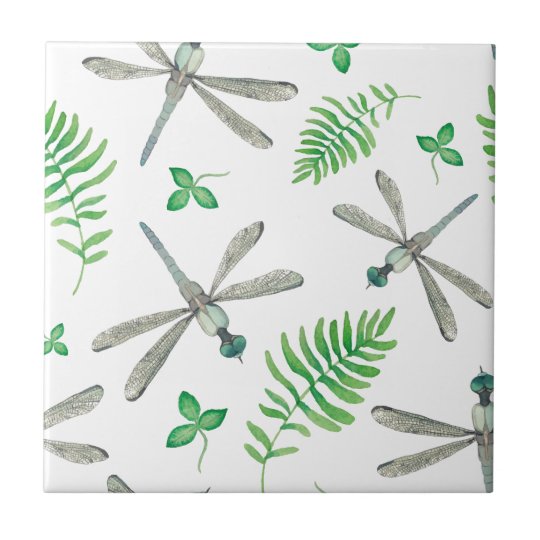 Dragonfly Garden Ceramic Tile