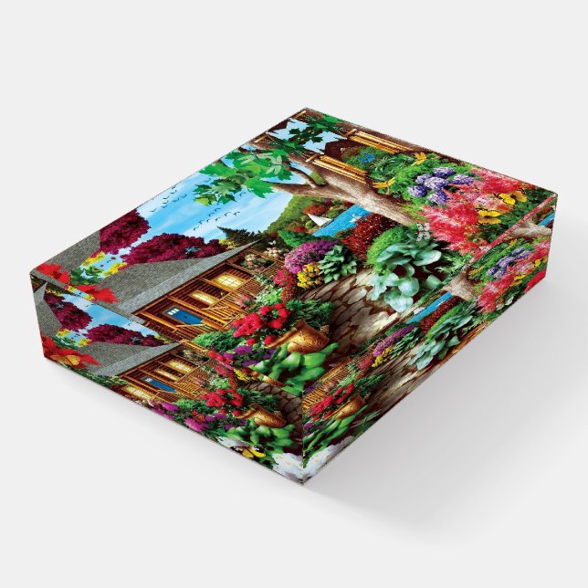 Dragonfly Garden Fine Art Paperweight (Angled)