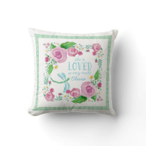 Dragonfly Garden Nursery Watercolor Arrow Flowers Throw Pillow