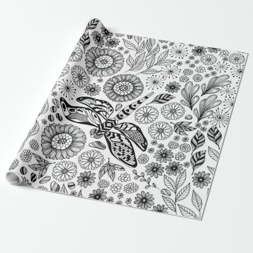 Dragonfly garden wrapping paper