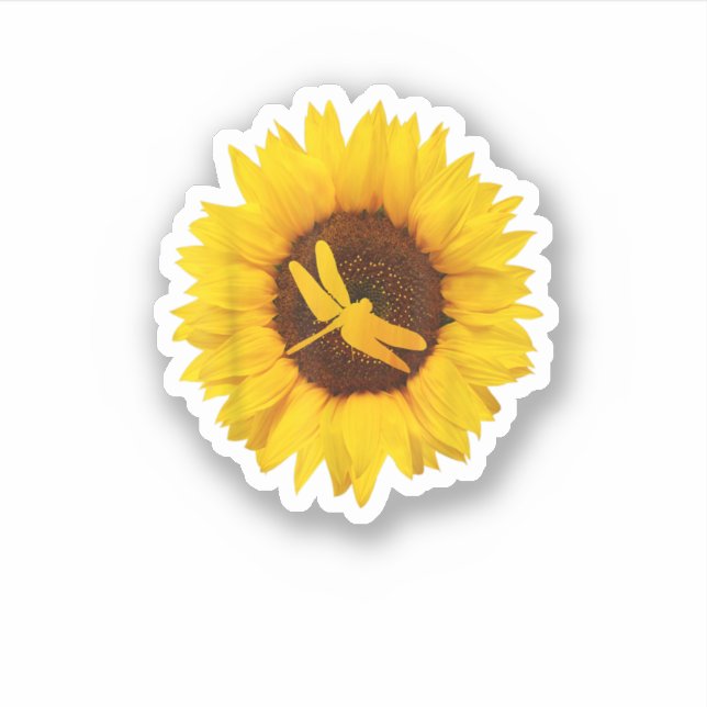Dragonfly Gift For Women Men Swarm Nymph Sunflower Sticker (Front)