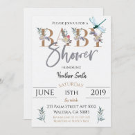 Dragonfly Girl Baby Shower Invitation