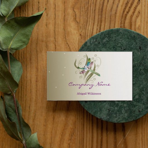 Customizable Dragonfly Glow Business Card