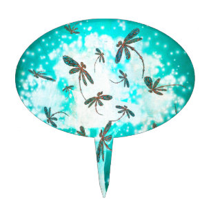 Dragonfly Glow Tree Cake Topper