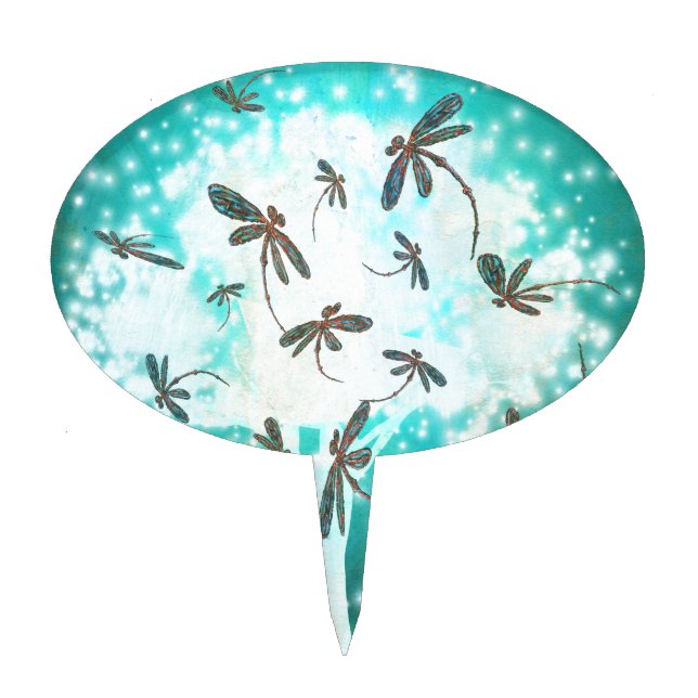 Dragonfly Glow Tree Cake Topper (Front)