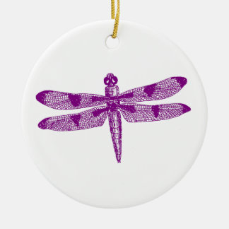 Dragonfly Graphic (Purple) Double Design Ceramic Ornament