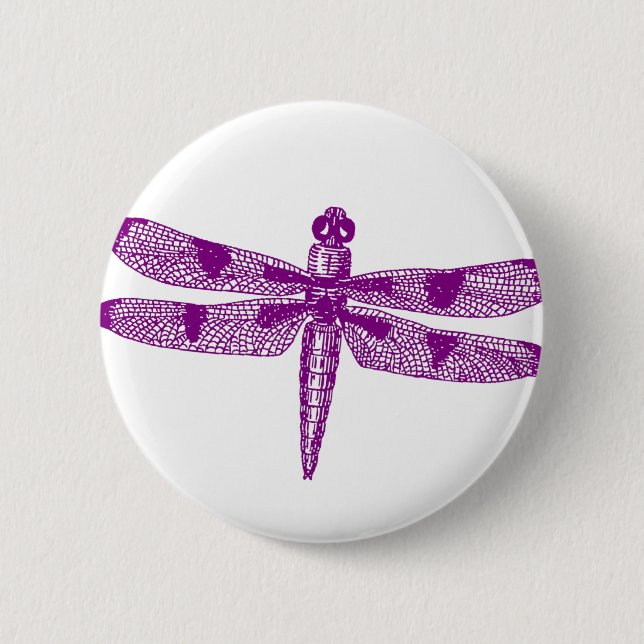 Dragonfly Graphic Round Pinback Button (Front)