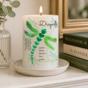 Dragonfly Green 3"x4" Pillar Candle