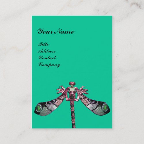 DRAGONFLY green black pink blue turquase Business Card