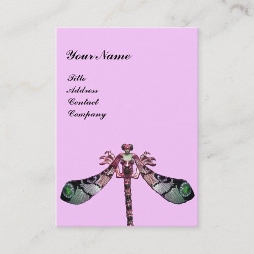 DRAGONFLY green black pink Business Card